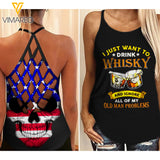 KHMD WHISKEY Girl Criss-Cross Tank Top 0505