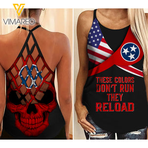 Tennessee girl Criss-Cross Open Back Camisole Tank Top 0405NGBD