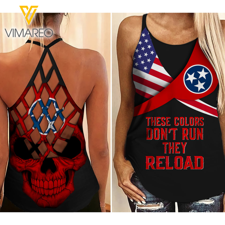 Tennessee girl Criss-Cross Open Back Camisole Tank Top 0405NGBD