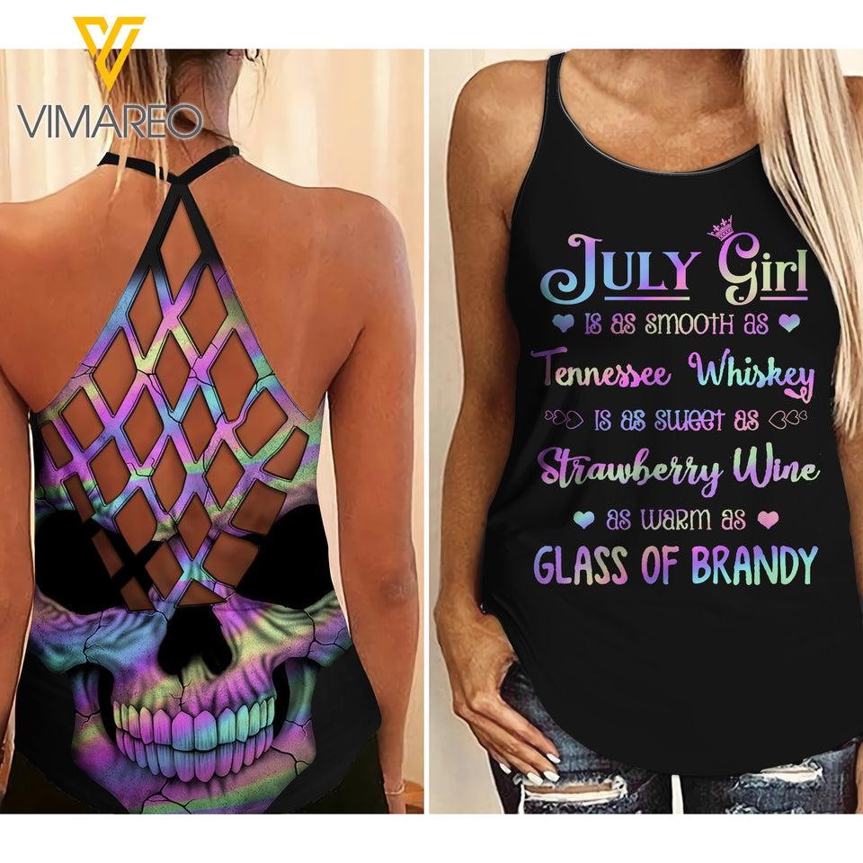 PHN July Girl Criss-Cross Open Back Camisole Tank Top Legging MAR-MD23