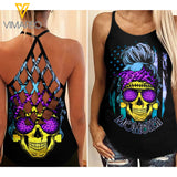 Momster girl Criss-Cross Open Back Camisole Tank Top 2406D