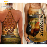 Rooster Criss-Cross Open Back Camisole Tank Top TMTL farm