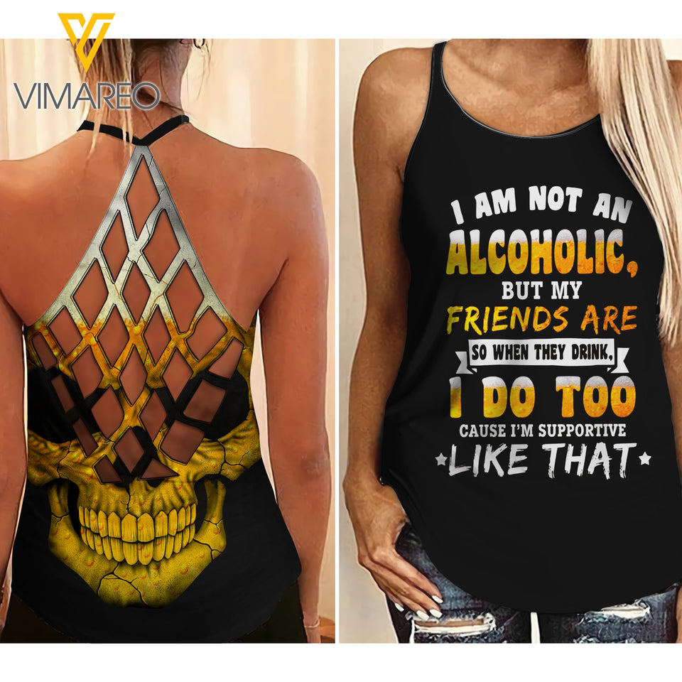 KHMD ALCOHOLIC Girl Criss-Cross Tank Top