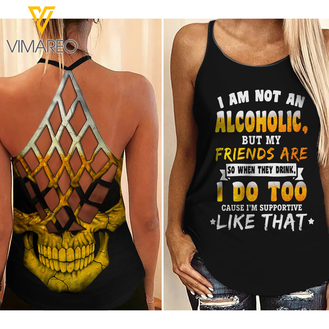 KHMD ALCOHOLIC Girl Criss-Cross Tank Top