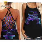 TATOOS JEEP GIRL CRISS-CROSS TANK TOP SKULL