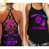 DON'T FOLLOW ME JEEP GIRL CRISS-CROSS TANK TOP SKULL