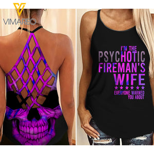 HOT FIREMAN WIFE  CRISS-CROSS TANK TOP