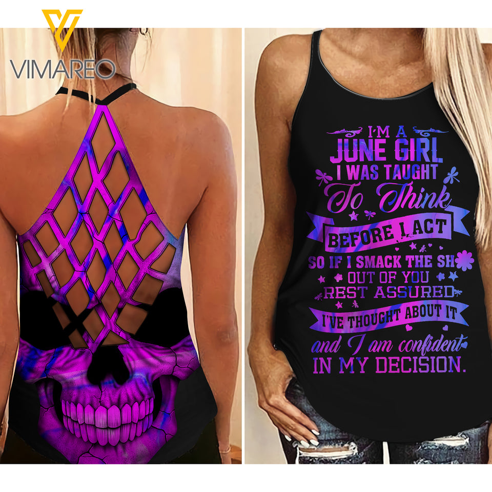 June Girl Criss-Cross Open Back Camisole Tank Top ZD2503