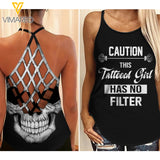 Tattooed Girl Criss-Cross Open Back Camisole Tank Top FLT