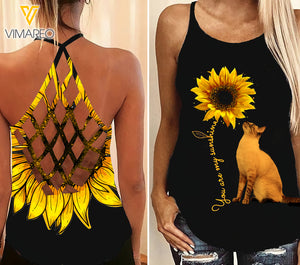 Cat Criss-Cross Open Back Camisole Tank Top ZD0104