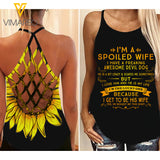 Spoiled wife-Devil dog Criss-Cross Open Back Camisole Tank Top