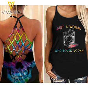 KHMD VODKA Girl Criss-Cross Tank Top