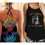 KHMD VODKA Girl Criss-Cross Tank Top