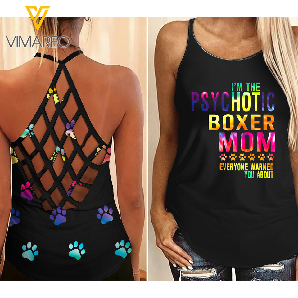 HOT BOXER MOM CRISS-CROSS TANK TOP