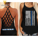 Police Criss-Cross Open Back Camisole Tank Top MAR-MQ25