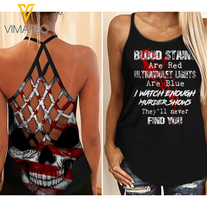 PHN We The People Criss-Cross Open Back Camisole Tank Top Legging APR-DT05