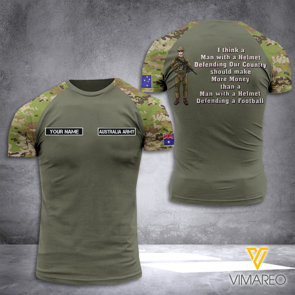 PERSONALIZED AUSTRALIAN SOLDIER TSHIRT 3D PRINTED JUE-MD08