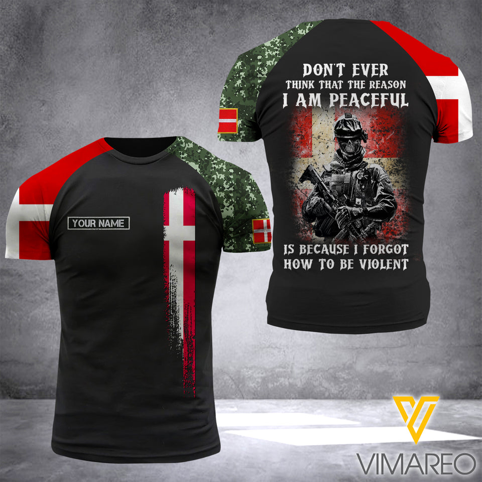 KHMD Customized DENMARK 3D PRINTED SHIRT 1304