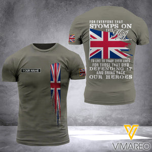 Customized UNITED KINGDOM Flag 3D PRINTED TSHIRT 2904NGBD