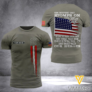 Customized USA Flag 3D PRINTED TSHIRT 2804NGBD