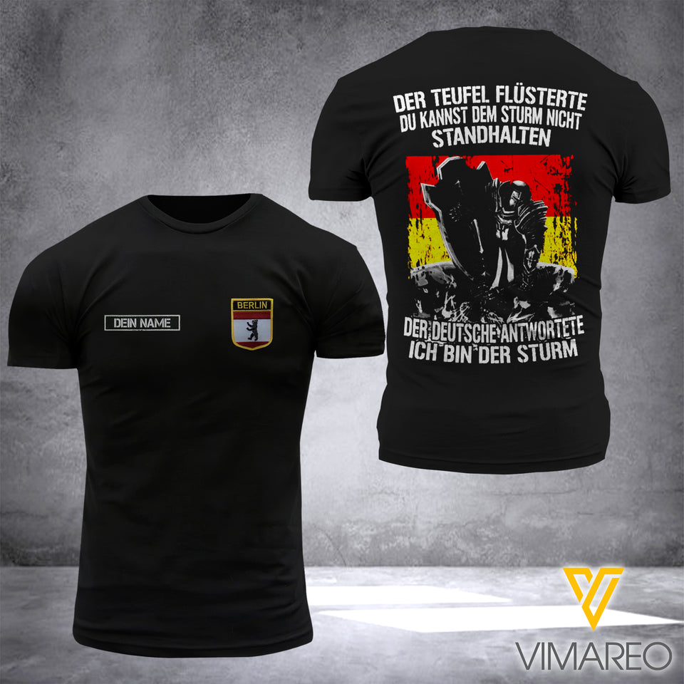 Customized Berlin Flag 3D PRINTED SHIRT 0707D