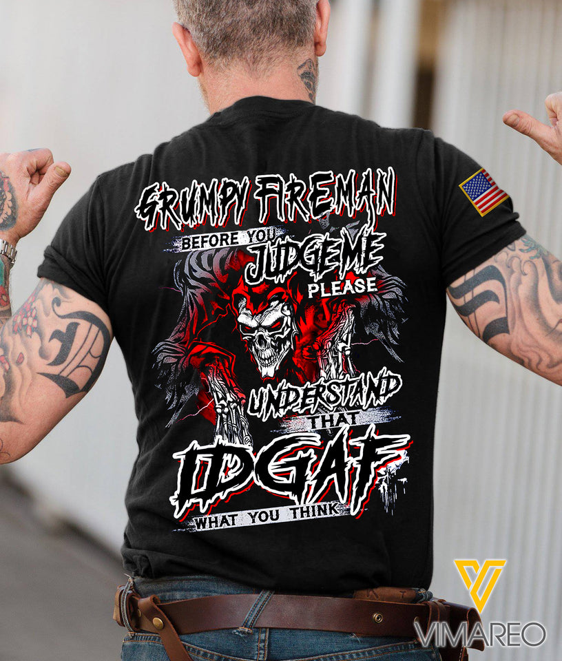 Grumpy Fireman 3D PRINTED SHIRT
