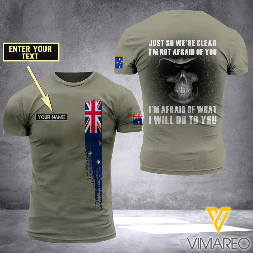 PHN Personalized Australian Army 3D Printed T-Shirt APR-MD07