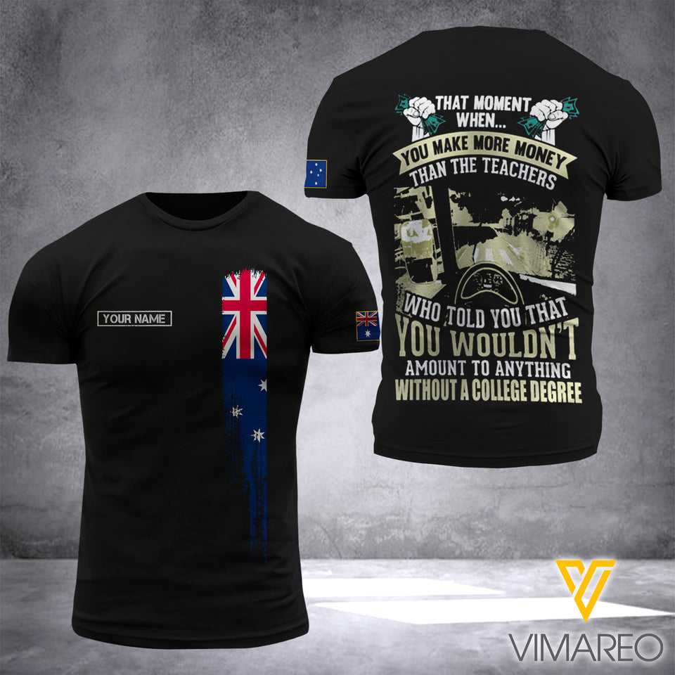 Customized Australia Trucker Flag 3D PRINTED SHIRT 0907D