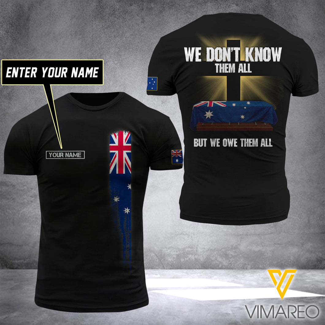 Customized AUSTRALIA 3D PRINTED SHIRT 1707D