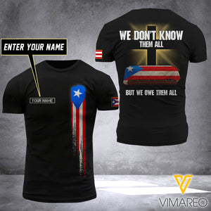 Customized Puerto rico 3D PRINTED SHIRT 1707D