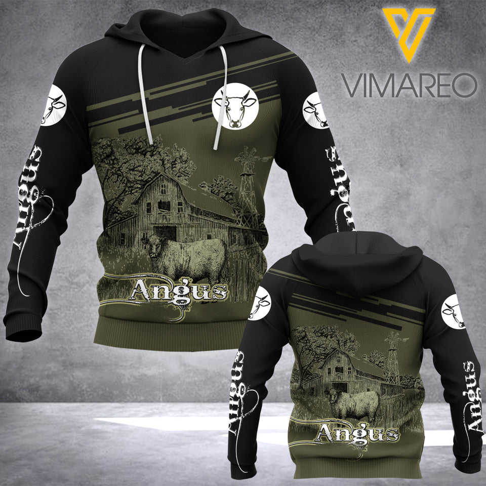 Angus cattle 3D printed hoodie JFD