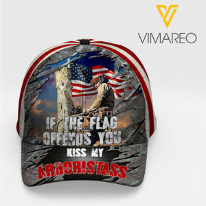If The Flag Offends You Kiss My Arboristass Peaked Cap 3D SEP-NL14