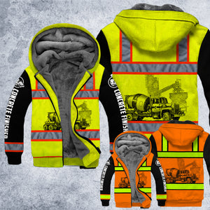 CONCRETE FINISHER SAFETY FLEECE HOODIE 3D PRINTED 030221