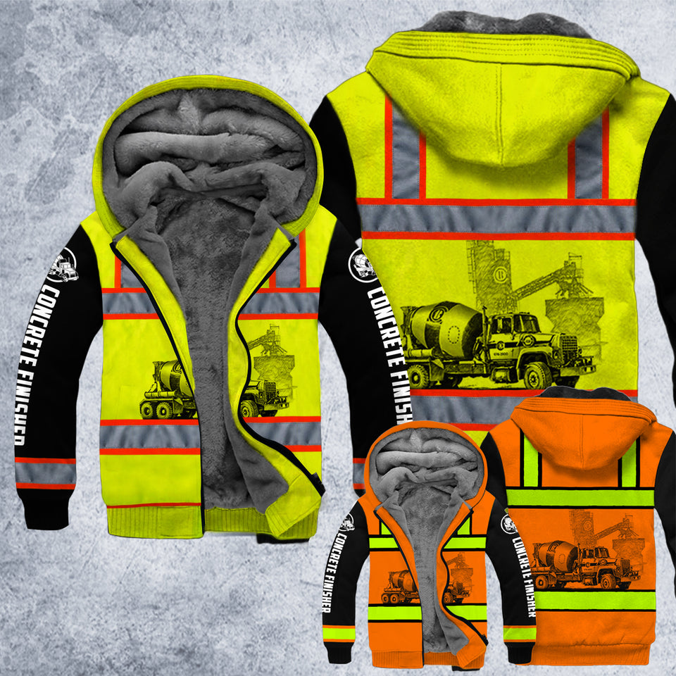 CONCRETE FINISHER SAFETY FLEECE HOODIE 3D PRINTED 030221