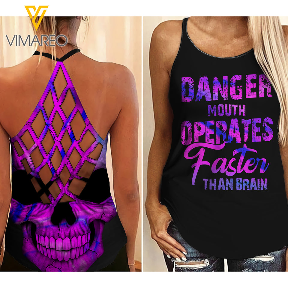 Faster Criss-Cross Open Back Camisole Tank Top MSSJE