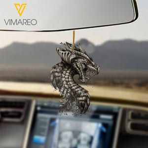 VMAH BLACK & WHITE TATTOO DRAGON CAR HANGING ORNAMENT MAR-MA08