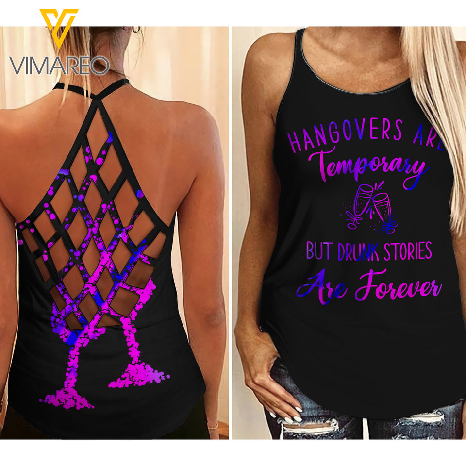 Drunk Stories Criss-Cross Open Back Camisole Tank Top TKERH