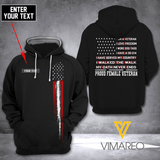 Personalized Female Veteran 3D printed hoodie SKW