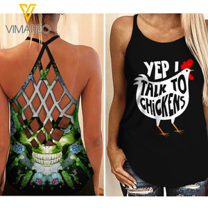 Gardener Criss-Cross Open Back Camisole Tank Top TCGXN3