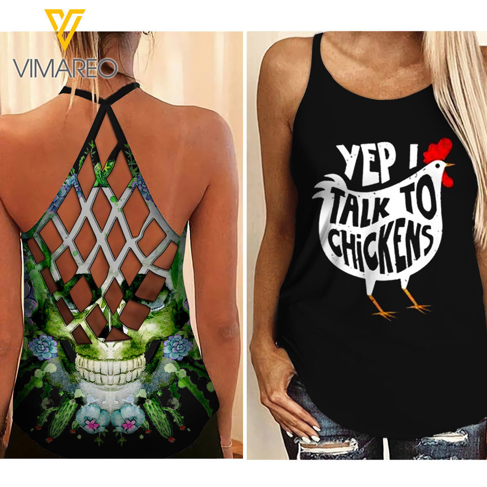 Gardener Criss-Cross Open Back Camisole Tank Top TCGXN3