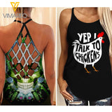Gardener Criss-Cross Open Back Camisole Tank Top TCGXN3