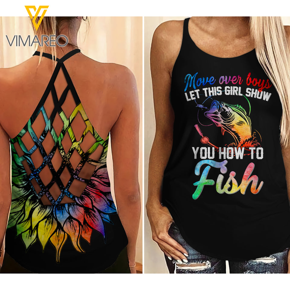 How to fish Criss-Cross Open Back Camisole Tank Top FNBLS