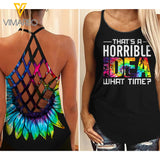 Idea Criss-Cross Open Back Camisole Tank Top TOEUW