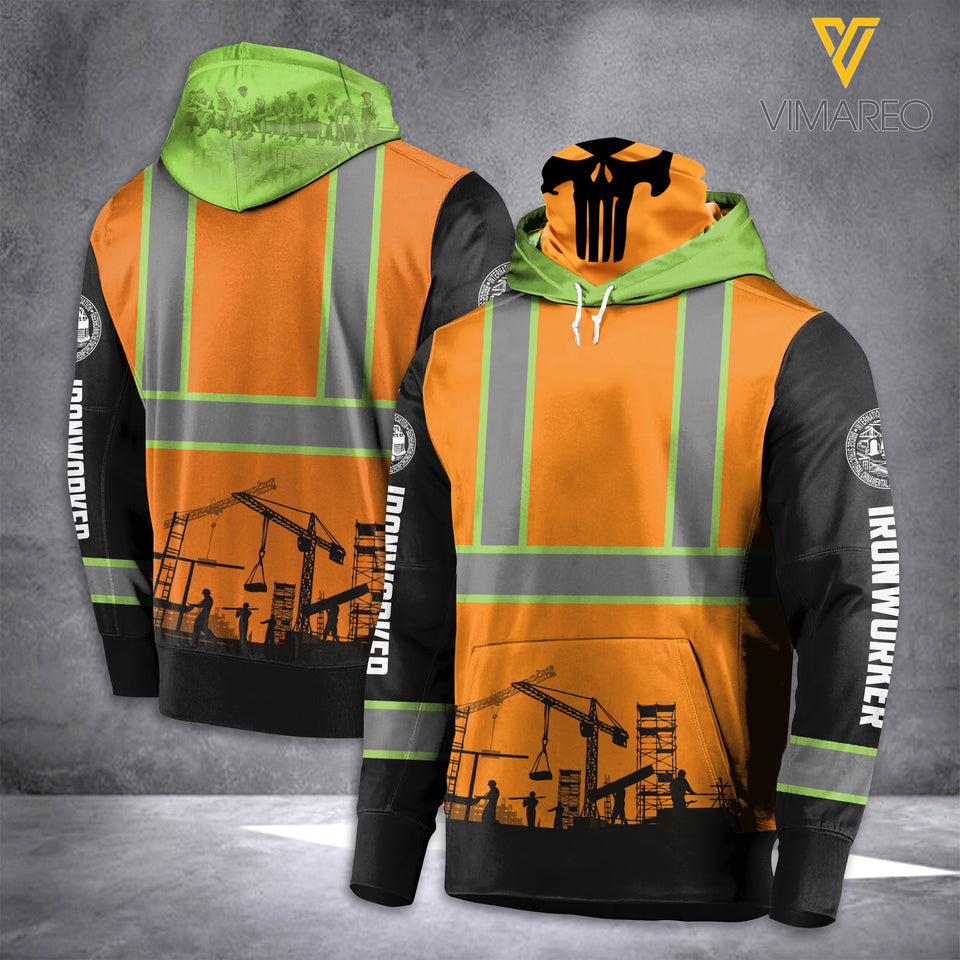 PERSONALIZED IRONWORKER MASK HOODIE 3D PRINTED LC