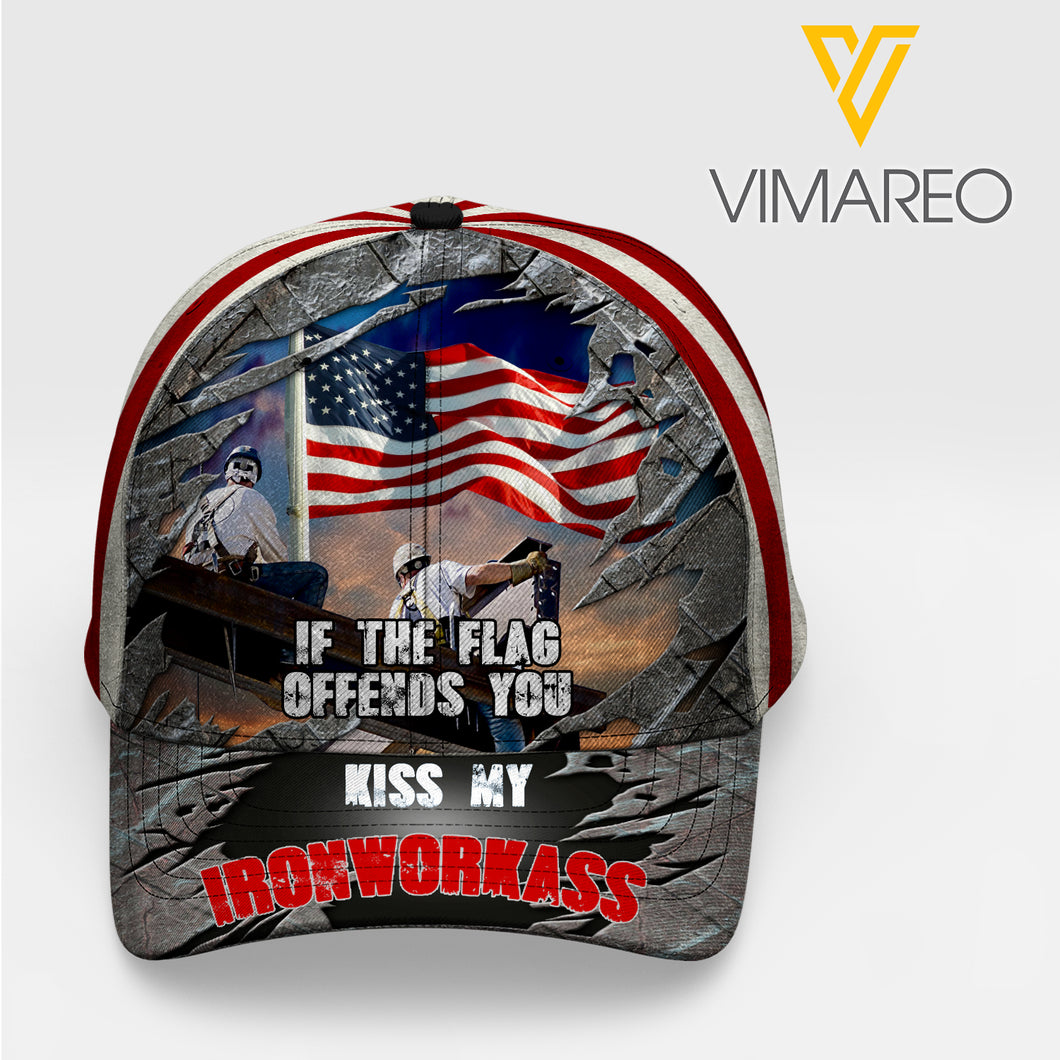 If The Flag Offends You Kiss My Ironworkass Peaked Cap 3D SEP-NL14