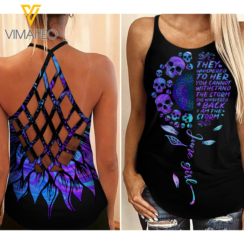 June Girl Criss-Cross Open Back Camisole Tank Top AKDJEW