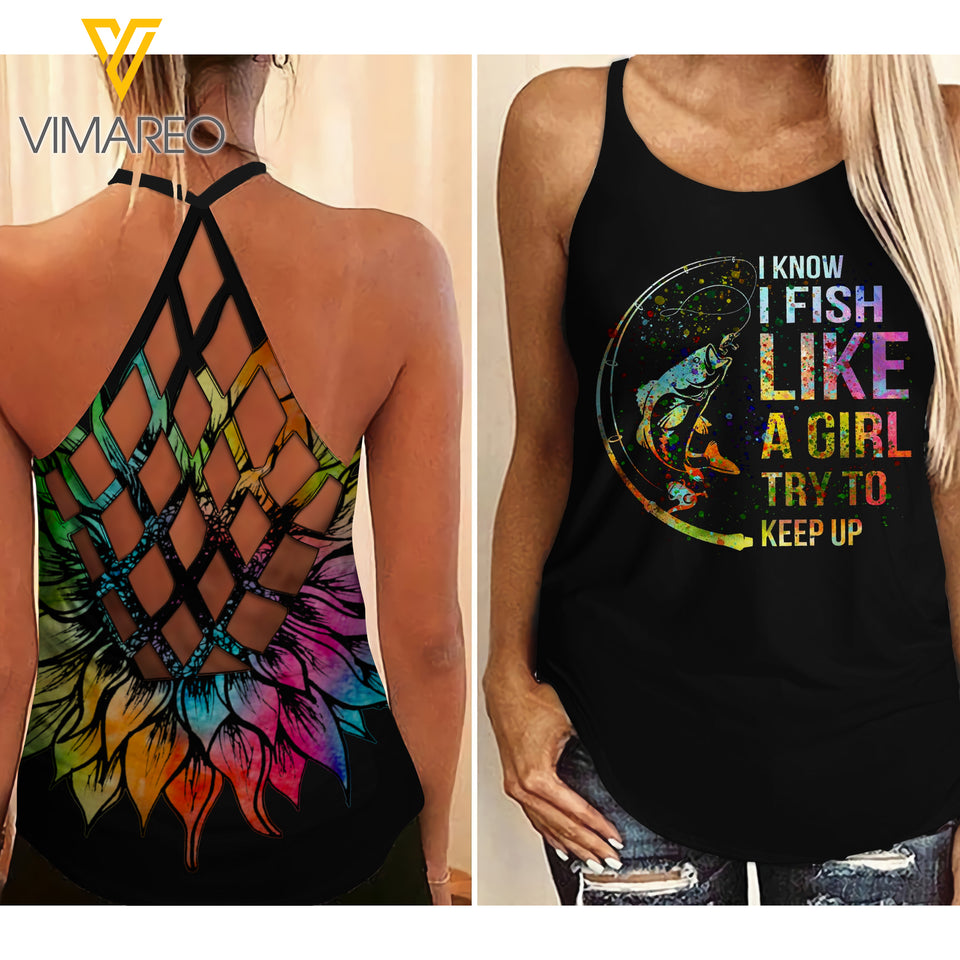 Keep up Criss-Cross Open Back Camisole Tank Top FNBLS