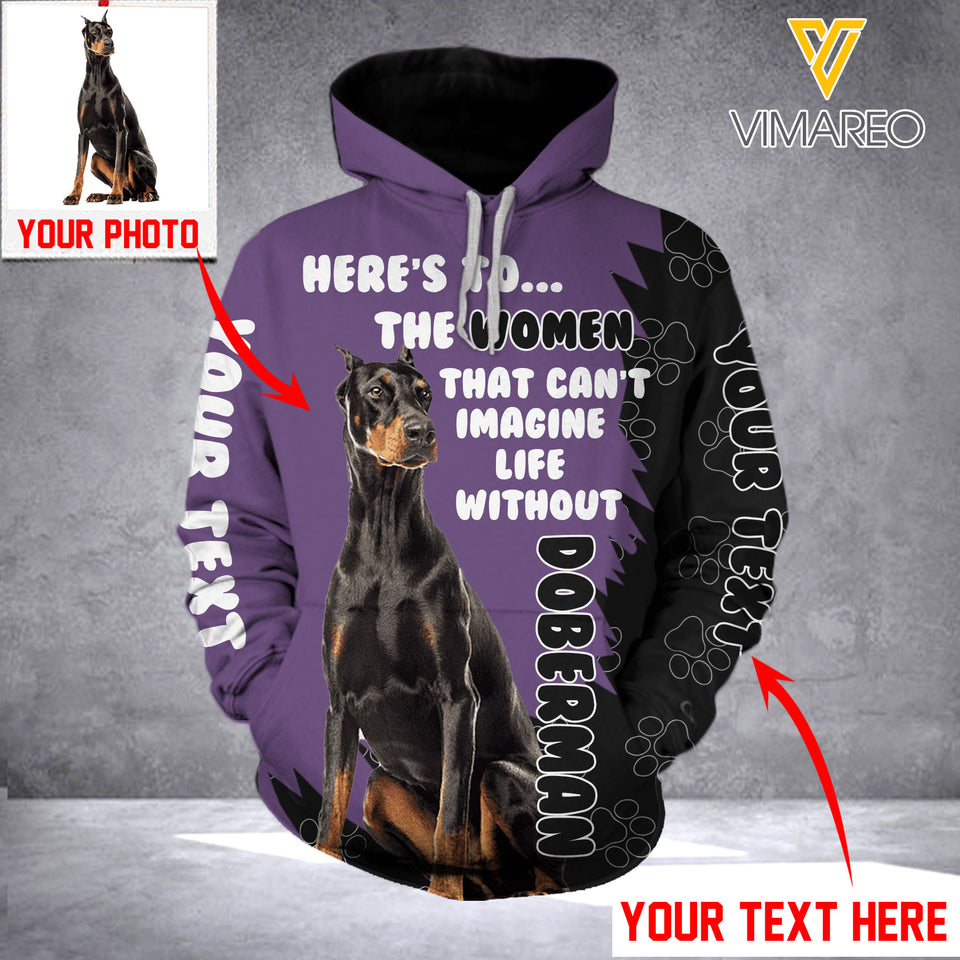 PERSONALIZED DOBERMAN DOG HOODIE 3D PRINTED AUG-HQ24