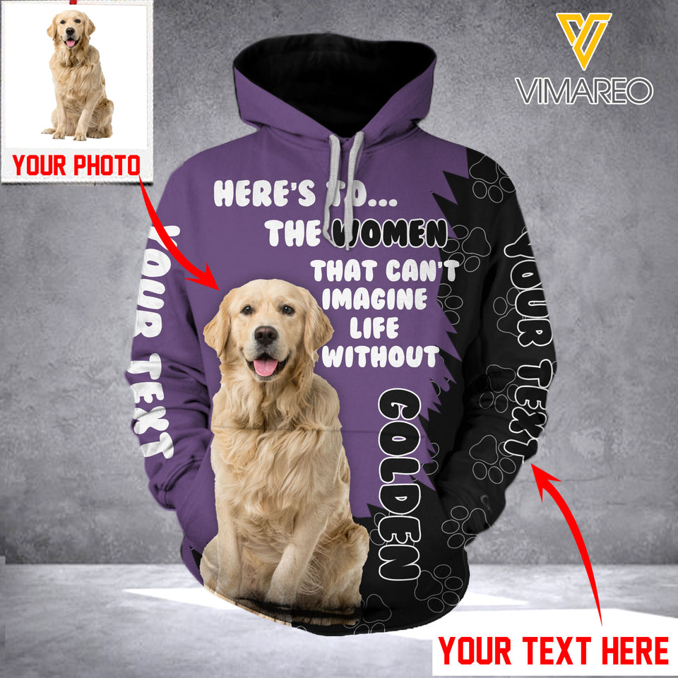 PERSONALIZED Golden Retriever DOG HOODIE 3D PRINTED AUG-HQ24