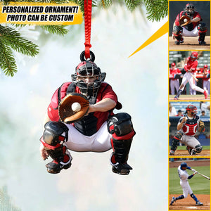 Personalized Image Christmas Baseball Wood Ornament Printed 22OCT-HQ03